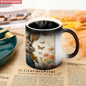 Taza de Cerámica Sublimada con Paisaje Urbano Personalizado, Negra Esmerilada de 11 oz, Taza Mágica que Cambia de Color con el Calor - Product Image 5