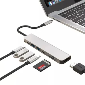 卸売 asusカードリーダー-USBタイプCハブ7in1 SDカードリーダー4KHDTV USB3.0ハブUSBC充電タイプCハブforMacbook AsusPC