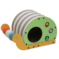 Lit-griffoir élégant pour chat en forme d'escargot, à rayures de dessin animé, durable, résistant aux déchirures, sans peluches, en carton ondulé épaissi, maison pour chat