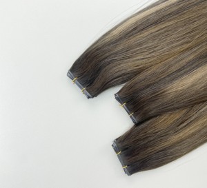 ผมต่อแบบคลิป Virgin Genius Weft เกรด 12A ชนิดเทปใส Invisi Tape ในวัสดุ PU แบบ Remy ผมแท้ขายส่ง RLC Leshine สีชมพู - Product Image 5