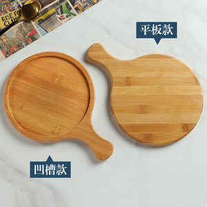 Plateau de service rond en bambou, assiette en bois pour hôtel, café, thé, dessert, gâteau, pain, pizza, cadeau pour adulte - Product Image 2