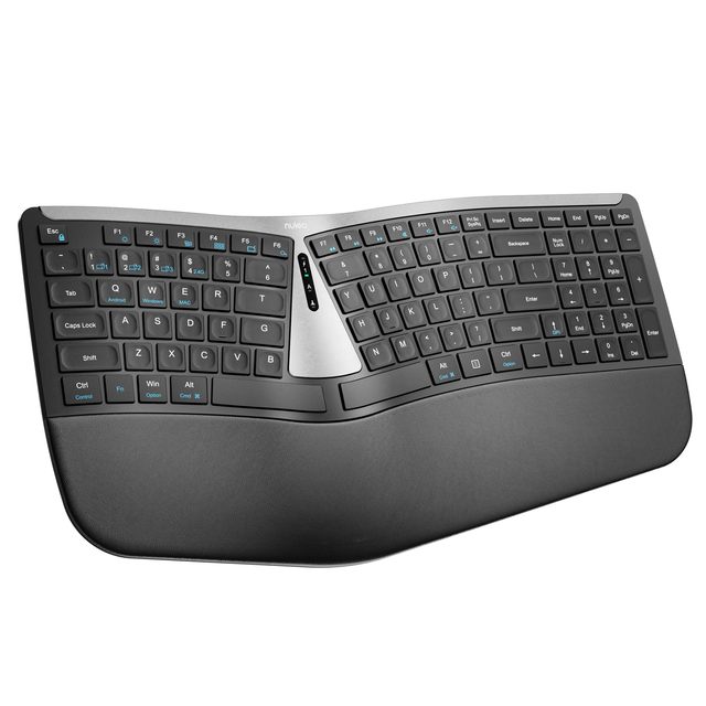 OEM ODM Ergonomic Split Wireless Keyboard with Wrist Rest and Backlight Bluetooth and 24G Connection with USBC Charging Multi D