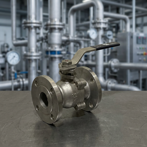 Válvula de Bola de Acero Inoxidable Industrial de Pasaje Completo con Brida, Válvula de Regulación de Fluidos Accionada por Palanca para Líneas de Proceso - Product Image 3