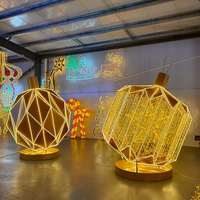 Decoración Gigante para Eid, Motivo de Luna y Estrella de Ramadán, Estructura Soldada en 3D para Centro Comercial