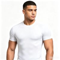 Camiseta Básica de Manga Corta para Hombre, Corte Ajustado, Ligera, Transpirable, Suave, Informal, para Verano, Entrenamiento, Running, Gimnasio