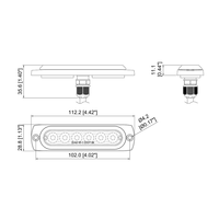 4,4 Zoll Rechteckige LED-Notfall-Blitzleuchte Anhänger-LKW-Blitz-/Blinklampe SAE/DOT/FMVSS108-konform