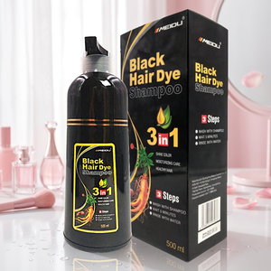 Long Lasting Herbal Available Multiple Colors Ginseng 3 in 1 Meidu Moisturize Black <b>Hair</b> Dye Shampoo for Gray <b>Hair</b> Coverage - Product Image 1