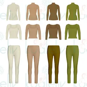 Custom Fall Loungewear Women sets Two Piece Set Skims Lounge Wear Long Sleeve Turtleneck T Shirt Leggings Women's Clothing Skims