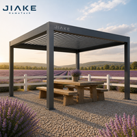 Pergola en aluminium Jiake 6063-T5 avec toit à lames motorisées pour ferme de lavande, terrasse, patio, jardin extérieur, gazebo, pavillon