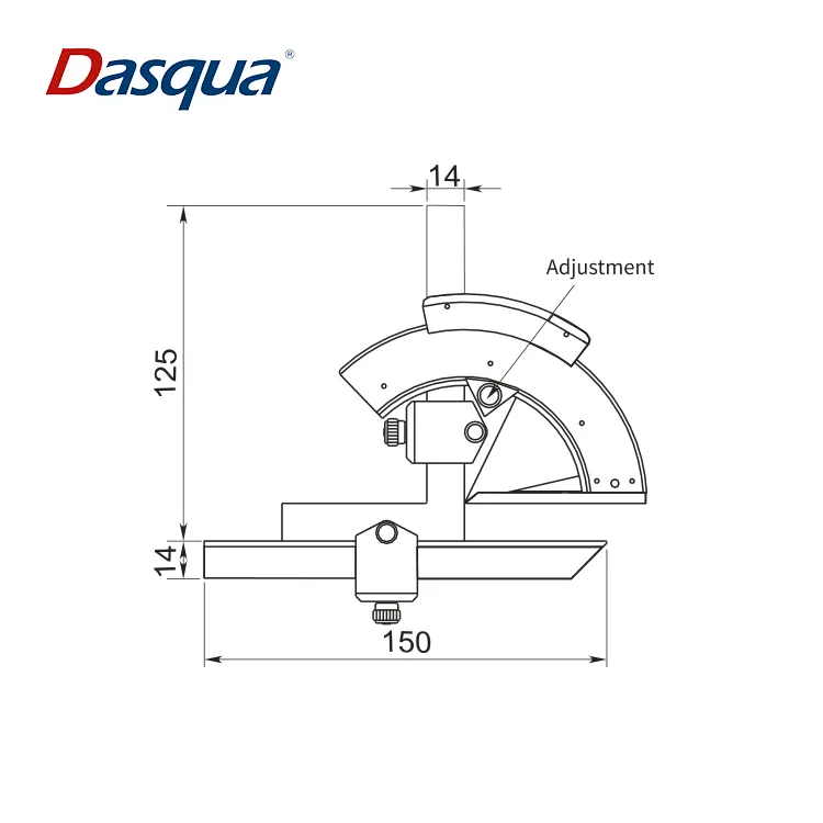 Dasqua Universal Stainless Steel Angle Ruler 0-320 Degrees Bevel Protractor Finder