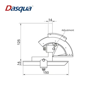 Dasqua אוניברסלי נירוסטה זווית שליט 0-320 מעלות פוע מד זוית Finder