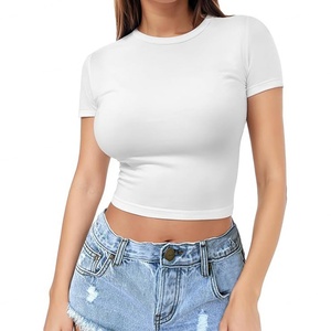 Camiseta Casual Personalizada para Mujer, Estilo Spice Girls, Verano, Cuello Redondo, Tejido Fino de Seda Láctea, Manga Corta - Product Image 4