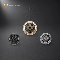 Kancing Thobe Logam Paduan Seng Kustom HONMEO Motif Berlian Kancing Tekan 12mm untuk Kandura Abaya Grosir OEM