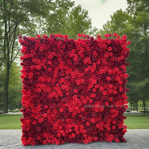 Haute 5D Fleur Panneau Mural De Luxe Flore Décor Graduation Halloween Rouge Rose Violet Fleurs Roll-Up Tissu Toile De Fond De Mariage - Product Image 2