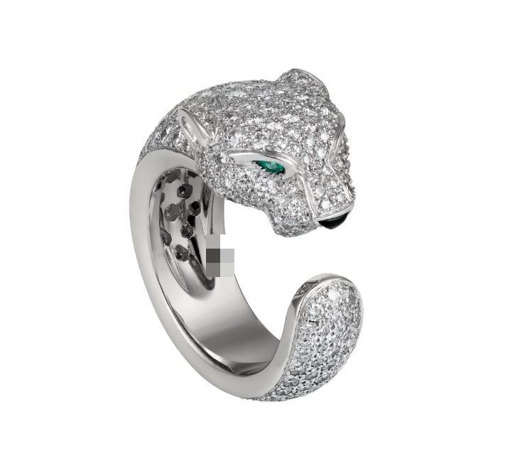 White gold full of diamond leopard head