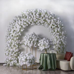 Arco Floreale Artificiale Vintage di Lusso con Centrotavola - Supporto per Sfondo Floreale in Rose di Seta <span class=keywords><strong>Rosso</strong></span> Ruggine <span class=keywords><strong>e</strong></span> Champagne - Product Image 5