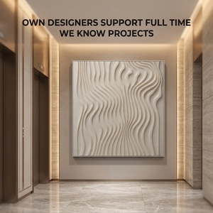 Arte Murale Minimalista Bianca 3D Testurizzata per Decorazione Zen di Hotel e Spa, Progetto Professionale per l'Ospitalità Commerciale - Product Image 4