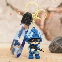 Regalos creativos de goma hombres y mujeres exquisitos personajes de dibujos animados Fuerza Policía Bomberos Doctor Soldado Llavero