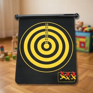 Fun Magnetic <b>Darts</b> for Toddlers 15 Inch Roll Up Fabric Child Safe with 6 <b>Darts</b> - Product Image 1