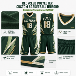 Conjunto de Uniforme de Baloncesto Personalizado de Poliéster Reciclado, Sostenible, Certificado GRS, para Escuelas y Clubes de Canadá, de Alto Rendimiento, Absorbente de Humedad, OEM - Product Image 5