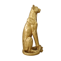Statues d'animaux en or et en argent Décoration d'hôtel et de maison Tigre en résine Artisanat Sculpture de léopard