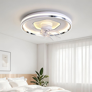 Lustre LED moderne design anneau, blanc chaud 3500K, en métal, montage en surface, pour salon, télécommande, IP65, IRC90 - Product Image 3