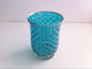 थोक कारखाने बड़े मोज़ेक तूफान मोमबत्ती धारक सेवानिवृत्त Partylite चाय लाइट ग्लास - Product Image 5