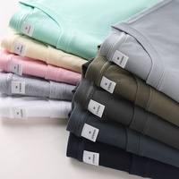 T-shirt Homme Col Rond Épais en Coton Double Fil 240 GSM 40S, Coupe Ample, Uni, Vierge, pour Impression OEM DTF DTG Sérigraphie