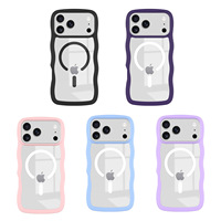 Étui de protection magnétique sans fil à cadre ondulé pour iPhone 15 16 16e 17 17e 18 Pro Air Plus Pro Max