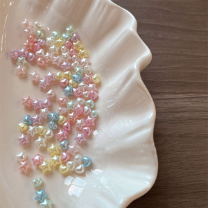 50 pièces de breloques pour ongles en forme d'étoile 3D, de cœur et de perle, irisées, pastel, formes mélangées, accessoires mignons pour la décoration des ongles, bricolage - Product Image 4