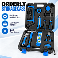 Ensemble d'outils de réparation ménagers de 13 pièces avec perceuse sans fil 12V, ruban à mesurer de 3 m et couteau utilitaire, kit d'outils électriques pour la vente en gros
