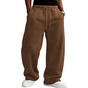 Custom Heather Grey Wide Leg Sweatpants Oversized <b>Baggy</b> Fleece <b>Joggers</b> Heavyweight Wholesale Private Label Men <b>Women</b> - Product Image 1