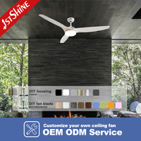 Ventilateur de plafond industriel 1stshine de 60 pouces avec télécommande, haute performance, style luxueux, très bien noté, respectueux de l'environnement, avec éclairage LED