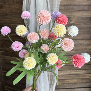 Ramo de Crisantemos Artificiales Jinxi, Flores de Seda para Decoración de Bodas, Adornos para Mesa de Hogar, Rosa, Amarillo, Blanco, Morado - Product Image 1