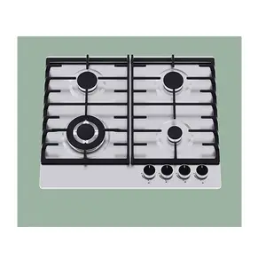 Stainless Steel Electric/Battery Powered Fast Gas 4 Burner Open Built-In Hob for Hotel and Garage Use Household Appliances