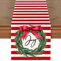 Taplak Meja Natal Taplak Meja Seperti Linen Natal Taplak Meja Kreatif Motif Kepingan Salju Manusia Salju untuk Dekorasi Meja Makan Natal.