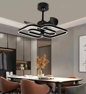 Ventilador de techo LED moderno de estilo nórdico para oficina, hogar, sala de estar, comedor, dormitorio, 5 controles remotos de vidrio para uso en interiores - Product Image 6