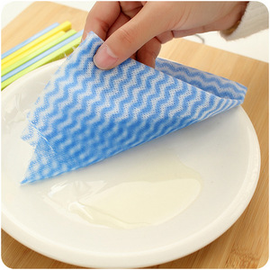Non Woven Disposable Dishcloths Wavy Pattern 50 Pieces Kitchen Cleaning Towels Multi Color - Product Image 4