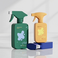 Bouteille vide carrée plate en PEHD personnalisée pour pulvérisateur d'ambiance, savon liquide, sérum et lotion pour soins de la peau 350ml/500ml