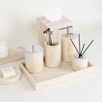 Ensemble de salle de bain écologique en marbre, porte-serviettes et organisateur de rangement aux tons chauds pour toilettes, salle de sport, douche, salon, design moderne