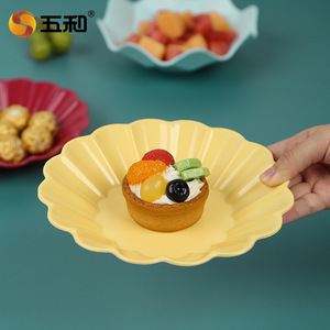 Floral Fruit Plate Set 3Pc Colorful Serving Dish For Home Snacks <b>Dried</b> Fruit Candy Nordic Style Simple Design - Product Image 4