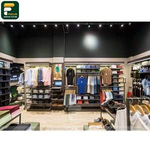 Custom Modern Apparel Shop Fashion Rack <b>Wall</b> Shelving <b>Cabinet</b> Checkout Counter Fixture - Product Image 4