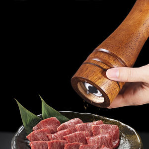 Moulin à sel et à poivre en bois écologique rechargeable, manuel, 5 pouces, 8 pouces, 10 pouces, réglage de la grosseur, Mr Right ZX0086 - Product Image 5