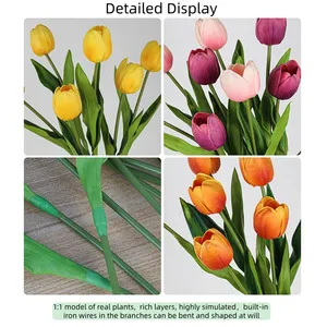 Tulipán Artificial de PU de 19.7 Pulgadas (Tulipán en Forma de Huevo) - Flor Artificial Suave al Tacto para Ramos de <span class=keywords><strong>Boda</strong></span> y Decoración, Venta al por Mayor por el Fabricante - Product Image 5