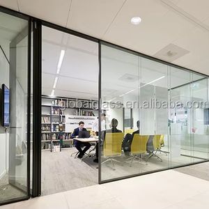 ฉากกั้นผนังกระจกแบบเดี่ยวขนาด12มม. ไม่มีกรอบในร่มพร้อมแผงแข็งสำหรับกระจกแบบถอดได้ - Product Image 1
