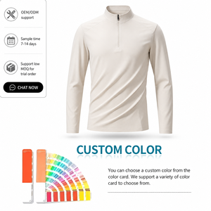 Maglia da Allenamento a <span class=keywords><strong>Maniche</strong></span> Lunghe con Mezza Zip e Cuciture Termosaldate per Uomo e Donna, Taglie M-5XL, 5 Colori, Etichetta Privata, Servizio OEM Completo - Product Image 1