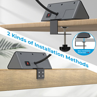 Multiprise de bureau à fixation murale 32W avec 3 prises CA et 4 ports USB (USB-C PD 20W), protection contre les surtensions à chargement rapide, homologuée ETL