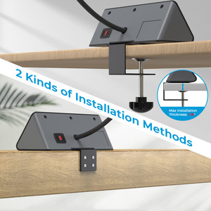 USA Máy tính để bàn điện dải cạnh gắn kết bảo vệ tăng 15A Đánh giá hiện tại 125V <span class=keywords><strong>USB</strong></span>-C cổng 3 AC cửa hàng bàn kẹp điện dải - Product Image 4