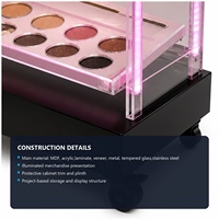 Expositor de Cosméticos LED Personalizado, Estante de Maquillaje Acrílico con Caja de Luz sobre Ruedas, Accesorio para Tienda de Belleza, Fabricante OEM ODM