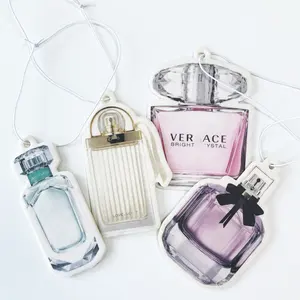 Low Minimum Perfume Bottle Air Fresheners Wholesale Paper Car Perfume Make Your Own Logo Air Freshener For Custom